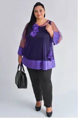 Брюки 7/8 чорного кольору з мінімалістичним дизайном великих розмірів