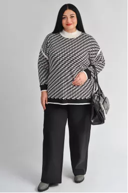 Широкі брюки з кашеміру великих розмірів