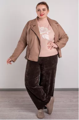 Широкі вельветові брюки з еластичним поясом великих розмірів