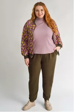 Брюки спортивні з боковими кишенями і манжетами великих розмірів