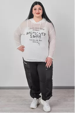 Брюки банани з декоративними блискавками великих розмірів