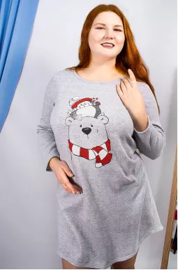 Ночная рубашка с принтом батал