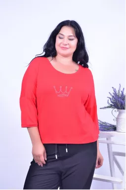 Лонгслів з декором батал