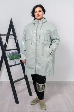 Вітрівка довга з ефектом перламутру супер батал