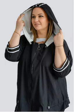  Ветровка с принтом на спинке больших размеров