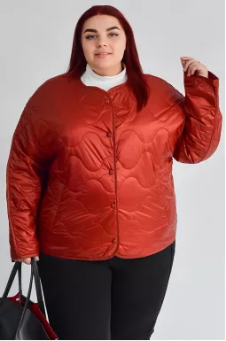 Куртка-жакет в терракотовом оттенке больших размеров