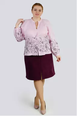 Модная льняная вышиванка-блуза больших размеров