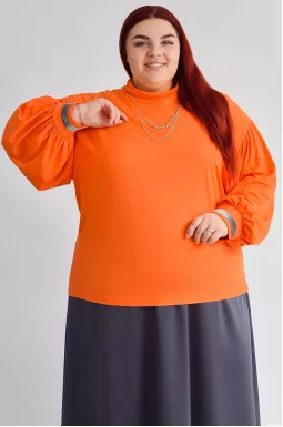 Блуза з довгими рукавами та фактурними деталями великих розмірів