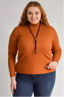 Гольф з трикотажу рубчик з високою горловиною великих розмірів