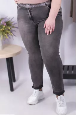 Джинси вузькі з поясом супер батал