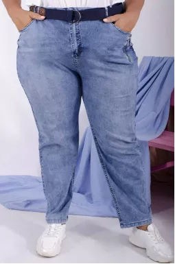 Джинси батал з поясом в комплекті