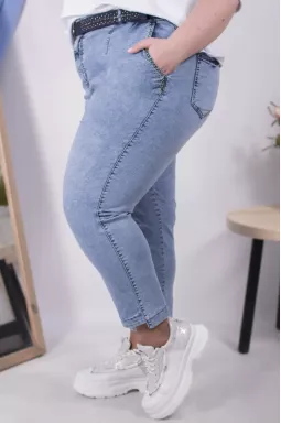 Джинси банани з поясом батал