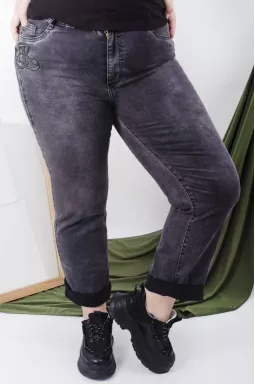 Джинси середні з декором батал
