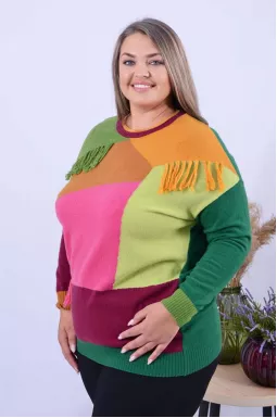 Джемпер довгий різнокольоровий батал