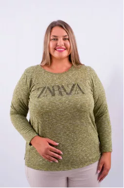 Джемпер довгий з оригінальним надписом супер батал