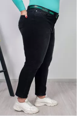 Джинсы 7/8 с поясом с надписями супер батал