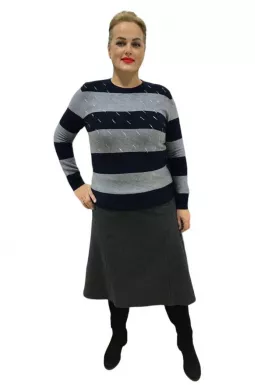 Джемпер теплий в полоску в різних кольорах батал