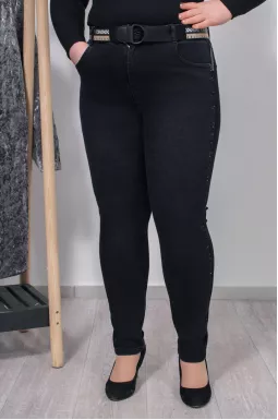 Джинси завужені з поясом супер батал
