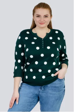 Джемпер в'язаний в горох батал