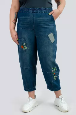 Джинси банани з вишивкою великих розмірів