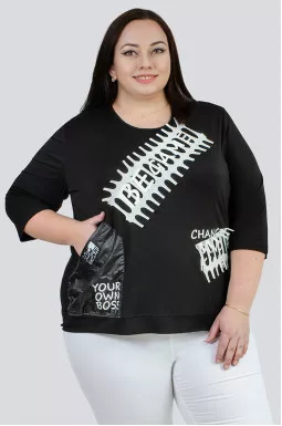 Джемпер спорт з принтом великих розмірів