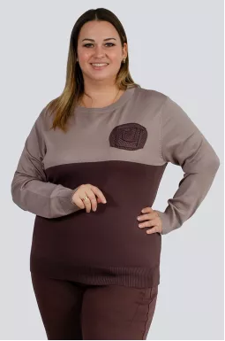 Джемпер двокольоровий великих розмірів