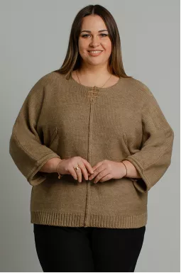 Джемпер в'язаний з прикрасами великих розмірів