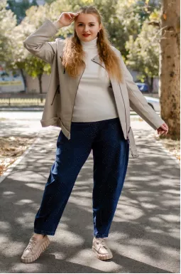 Леопардові джинси банани з блискітками великих розмірів