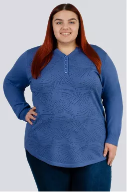 Джемпер з ґудзиками і стразами великих розмірів