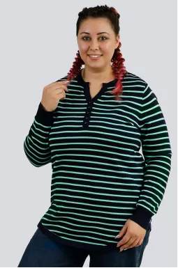 Джемпер в смужку з ґудзиками великих розмірів