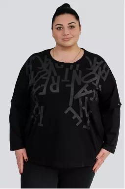 Джемпер спорт бавовняний з принтом великих розмірів