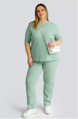 Джинсы зауженные с поясом больших размеров