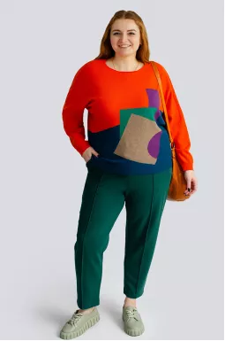 Яскравий в'язаний джемпер великих розмірів