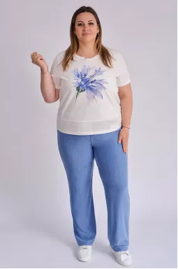 Джинсы голубого цвета из тенсела больших размеров