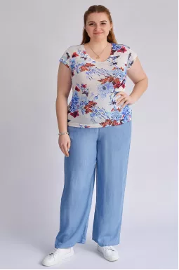 Легкие голубые джинсы из тенсела больших размеров