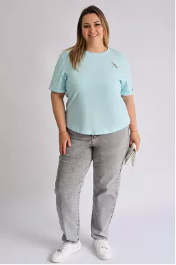 Джинсы зауженные светло-серые больших размеров