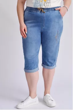 Капрі з мінімалістичною вишивкою великих розмірів