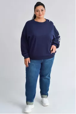 Зауженные джинсы с оригинальным манжетом больших размеров