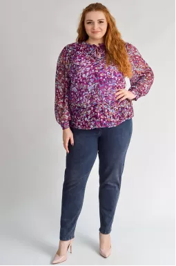 Джинсы зауженные синего цвета больших размеров