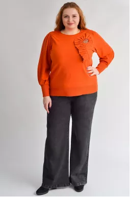 Джинсы широкие с эластичным поясом больших размеров