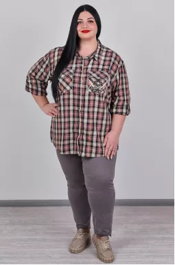 Джинси 7/8 в кольорі мокко з акцентним поясом великих розмірів