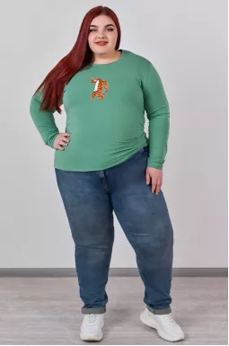 Джинси завужені з декоративними елементами великих розмірів