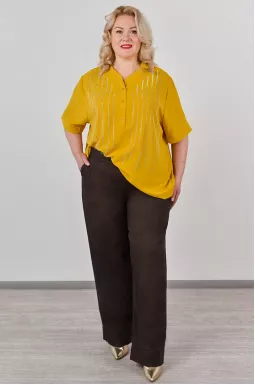 Джинси прямі з декоративним швом на манжеті великих розмірів