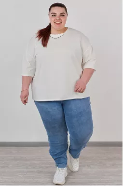 Джинси 7/8 з акцентним метеликом зі стразами великих розмірів