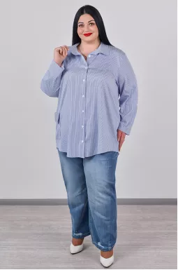 Класичні джинси прямого крою в блакитному кольорі великих розмірів