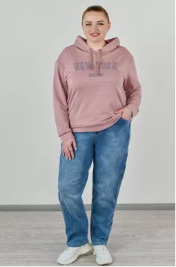 Джинси завужені в блакитному відтінку класичного дизайну великих розмірів