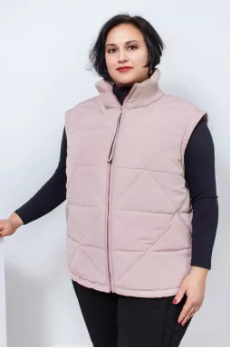 Жилет короткий пудровий батал
