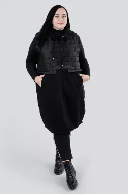 Жилет длинный из комбинированных тканей супер батал