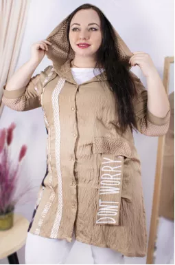 Легкий кардиган жатка с сеткой батал