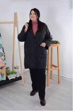 Кардиган длинный однотонный кашемировый батал